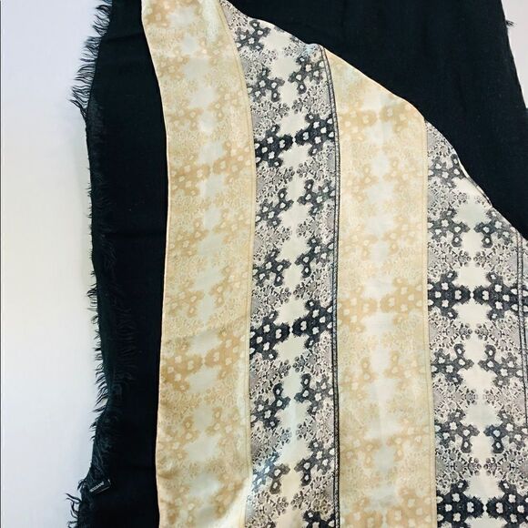 Set of (2)Scaves: Bossani Black Knit Scarf, Gray Tan Scarf - Picture 11 of 16